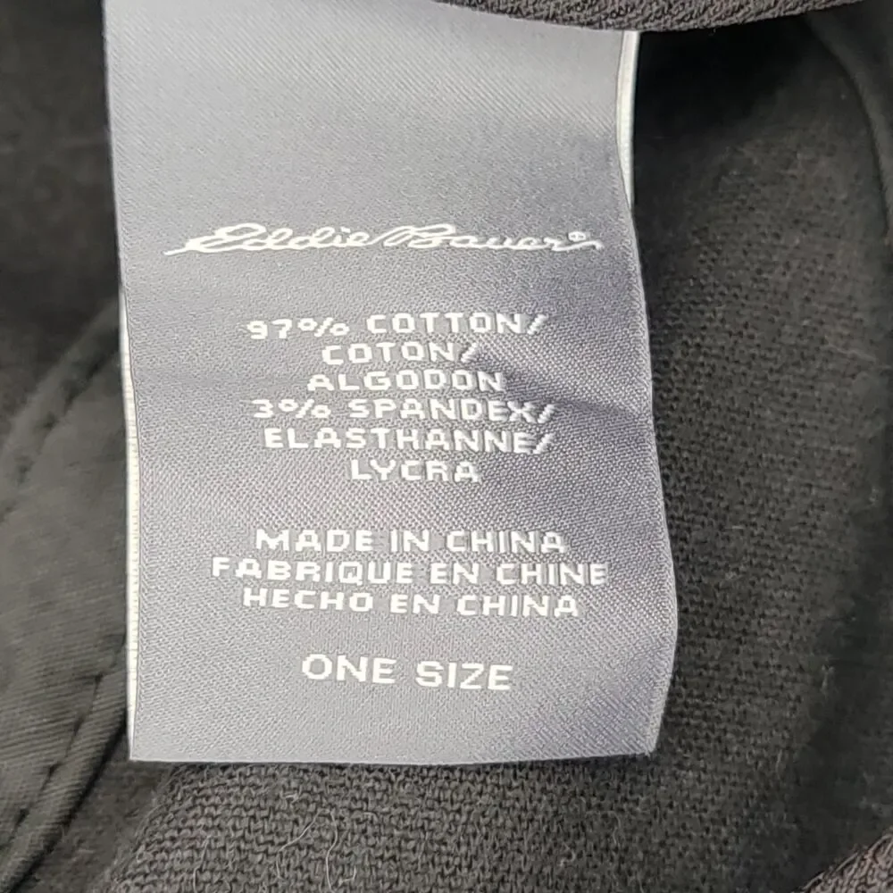 Eddie Bauer Strapback Dad Hat Black Canvas Adjustable Webbing Buckle Cap OSFA